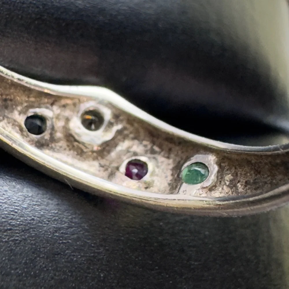 Vintage Handmade Custom Made Ring with Genuine Ruby, Sapphire, & Emerald! 925 - Picture 11 of 15